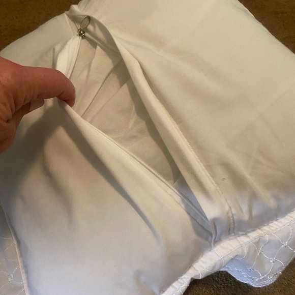 Decorative White Eyelet Embroidered Lace Pillow Removable 22” Beautiful - Picture 4 of 12